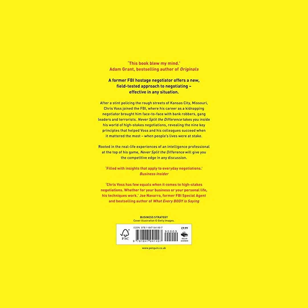 Never Split the Difference: Negotiating As If Your Life Depended on It by Chris Voss (Paperback)