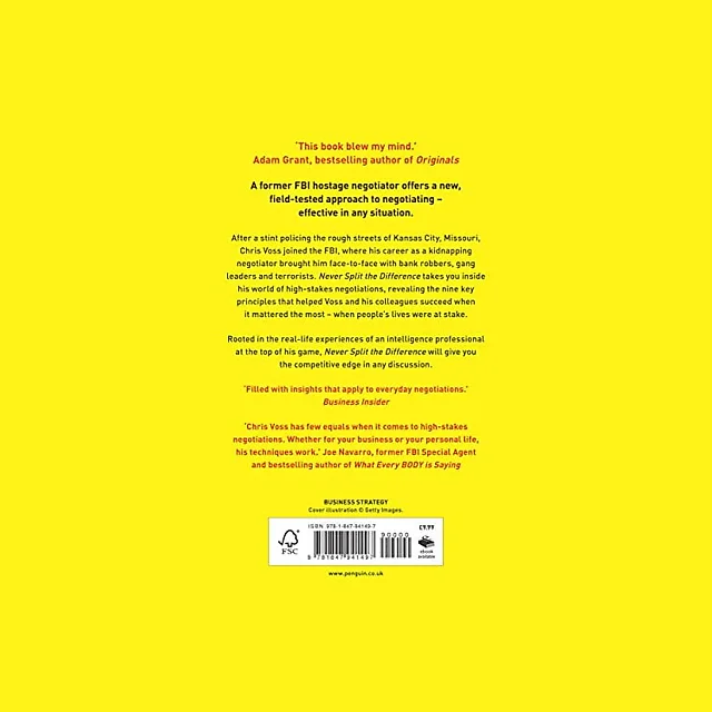 Never Split the Difference: Negotiating As If Your Life Depended on It by Chris Voss (Paperback)